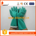 Guantes resistentes a productos químicos de alto confort, guantes de nitrilo verde (DHL445)